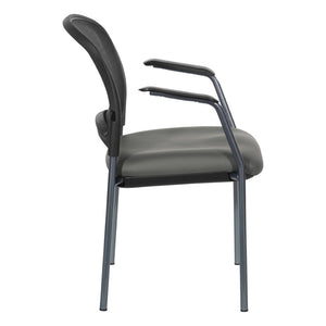 OSP Home Furnishings Progrid Mesh Back Stackable Chair with Titanium Frame for Conference Rooms Steel 86710R-R112