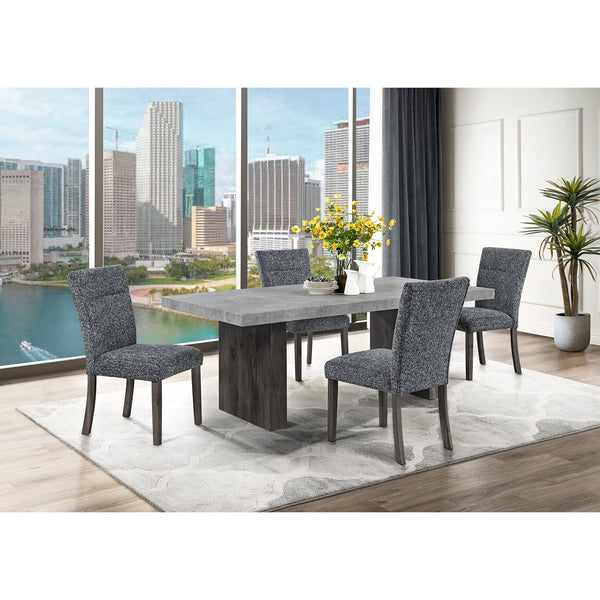 English Elm SHARON Grey 2PK Dining Chairs - Contemporary Fabric Upholstery, Solid Wood Frame, Extended Back Comfort B201P342844