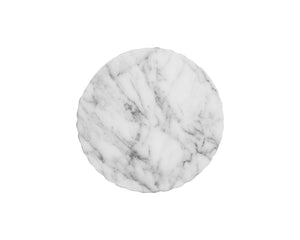 Sunpan Cara End Table - Stunning Faux Marble Design with Unique Swirl Base for Indoor and Outdoor Spaces Marble Look / White