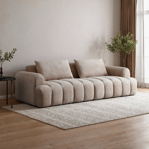 English Elm Modern Chenille Velvet Sectional Sofa Tufted Arc Design for Living Room Apartment W2664S00003