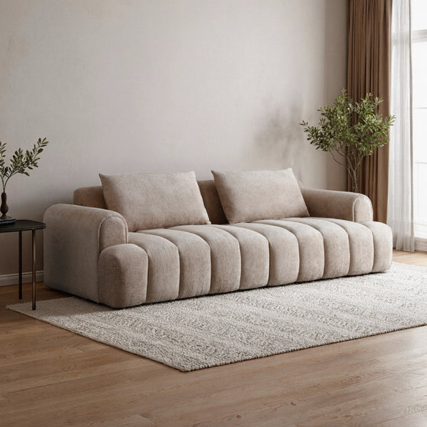 English Elm Modern Chenille Velvet Sectional Sofa Tufted Arc Design for Living Room Apartment W2664S00003