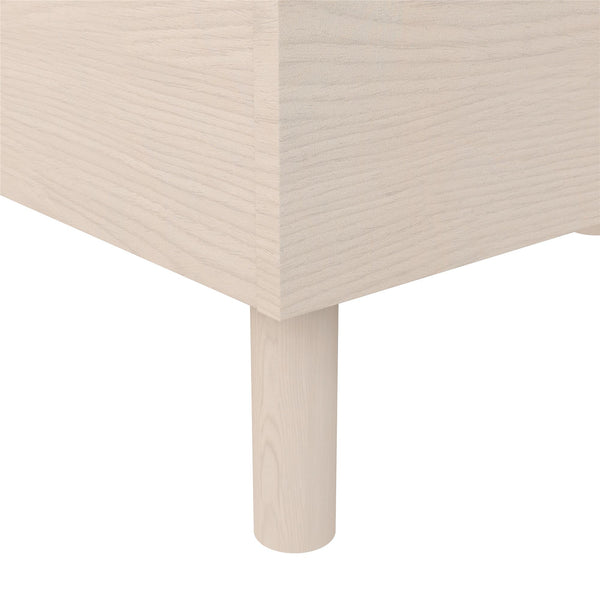 English Elm Upholstered Canvas and Oak Veneer Headboard for Modern Minimalist Bedroom Decor Light Oak B2733P436847