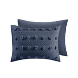 Intelligent Design Lucy Modern/Contemporary Clip Jacquard Duvet Cover Set ID12-2281 Navy