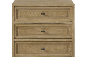 English Elm 3 Drawer Nightstand Warm Cashew Finish with Usb Charging Cedar Lined Bedroom Storage Tan B2699P440894