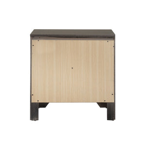 English Elm 2 Drawers Solid Wood Nightstand - Modern Gray Finish With Elegant Angled Design & Ample Storage Space B016P253437