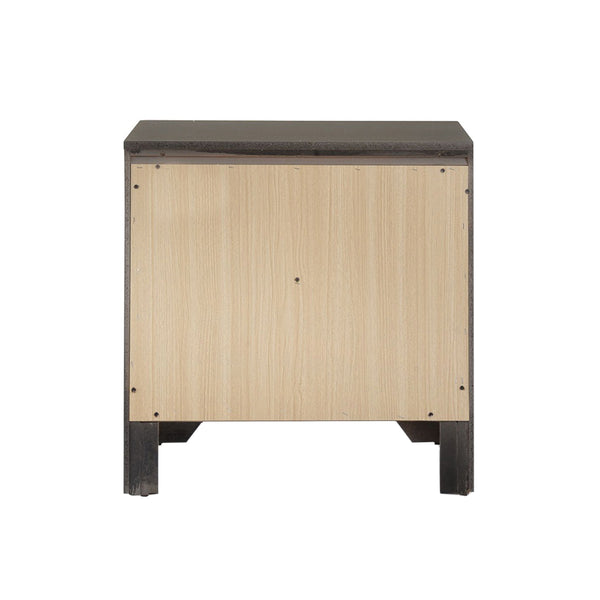 English Elm 2 Drawers Solid Wood Nightstand - Modern Gray Finish With Elegant Angled Design & Ample Storage Space B016P253437