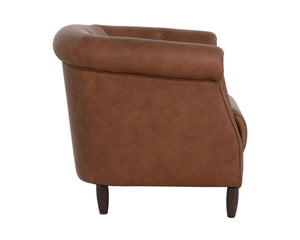 Sunpan Marjorie Lounge Chair - Vintage-inspired Cognac Leather With Handcrafted Copper Nail Heads Brown Leather 112043