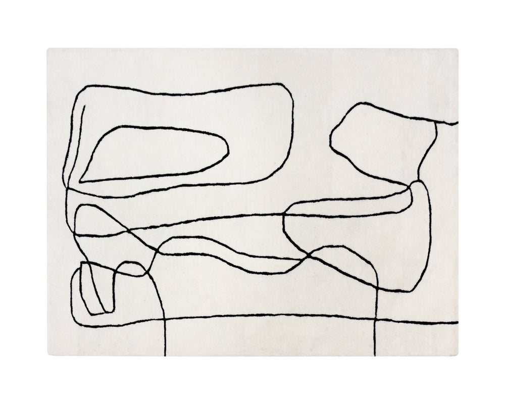 Sunpan Tilda Hand-tufted Wool Rug: Chic Monochrome Design In Soft Low Pile For Elegant Home Décor White Wool 111978