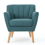 Christopher Knight Home® - Noble House - Merel Mid Century Modern Dark Teal Fabric Club Chair