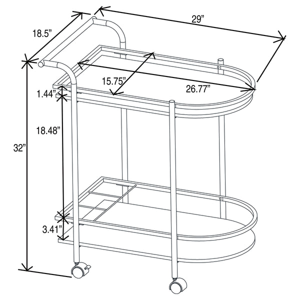 English Elm Desiree Luxe Gold 2-Tier Bar Cart with Faux Marble Shelves, Smooth Casters & Sturdy Metal Frame B062P344987