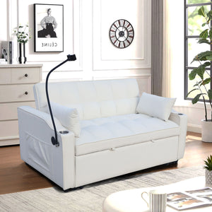 English Elm Modern Velvet Convertible Loveseat Sleeper Sofa with Reclining Backrest for Small Spaces W311P195249