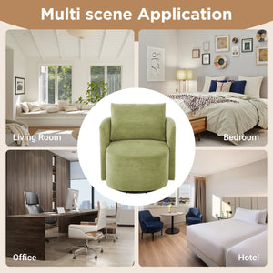 English Elm 360° Swivel Chair - Stylish Upholstered Barrel Armchair With Ergonomic Design For Home & Office Use N719P272681F