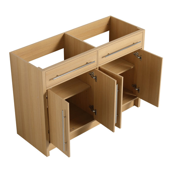 English Elm 48" Freestanding Bathroom Vanity with Resin Sink and Spacious Cabinet, Soft-Close Doors, Durable Finish Oak W1972S00025