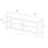 58" Black Wood T Console with Mount Black W58CSPBL-MT Walker Edison