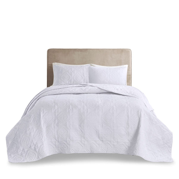 English Elm 3 Reversible Bedspread Set Full/Queen Soft Microfiber Comforter with Plush Polyester Fill, Cozy Layering, Durable Finish White 13.39 L x 15.35 W x 11.81 H B035P148228