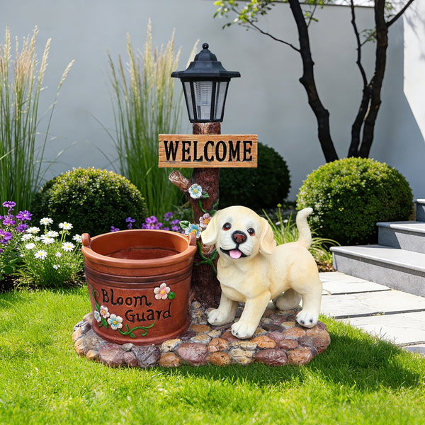 English Elm Cute Feline Resin Planter Statue for Garden Patio Balcony Whimsical Succulent Pot W5398P464243