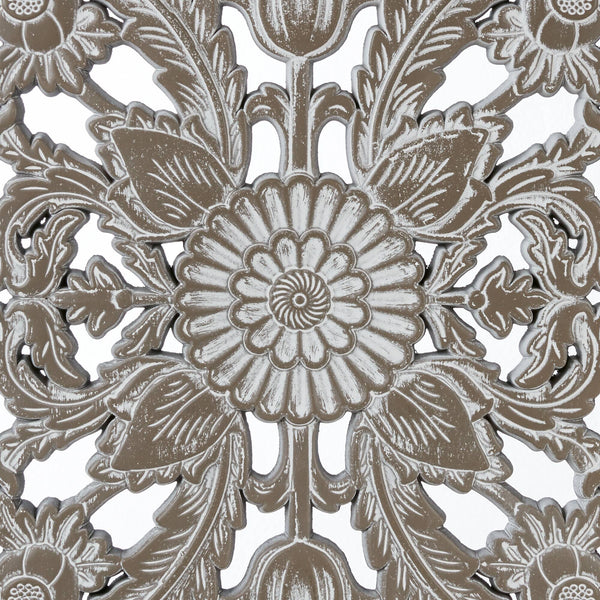 English Elm 2 Pcs Botanical Wall Panels - Distressed Carved Wood Decor Set For Rustic Elegance In Any Space B035P366542