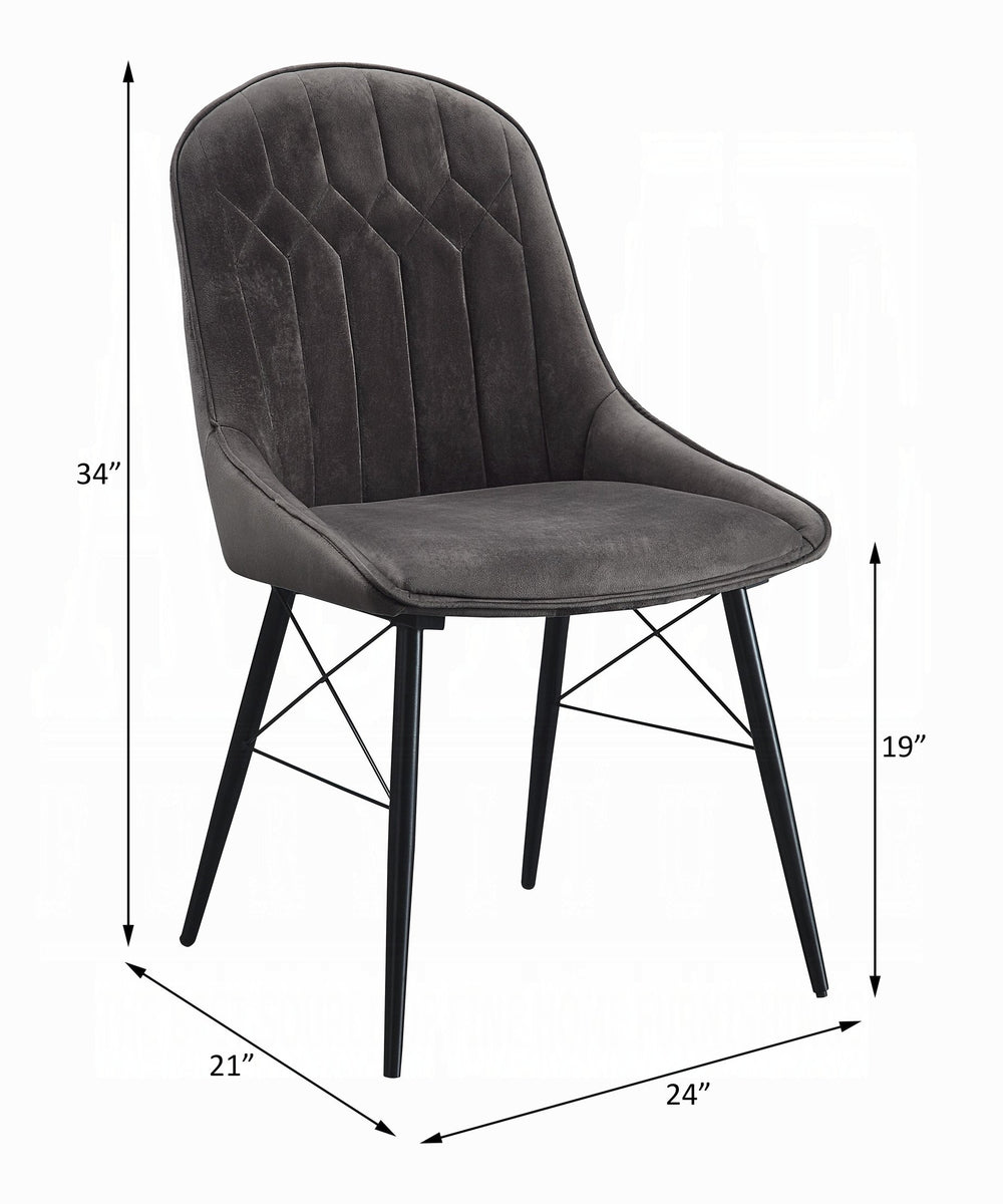 English Elm Modern Channel Tufted Fabric Dining Chairs Set of 2 with Splayed Metal Legs B2770P494943