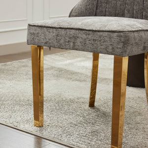 English Elm Rayon High Back Dining Chair Set with Plush Flocking Upholstery, Golden Stainless Legs, Comfort-Focused Design W1143P293314 W1143P293314