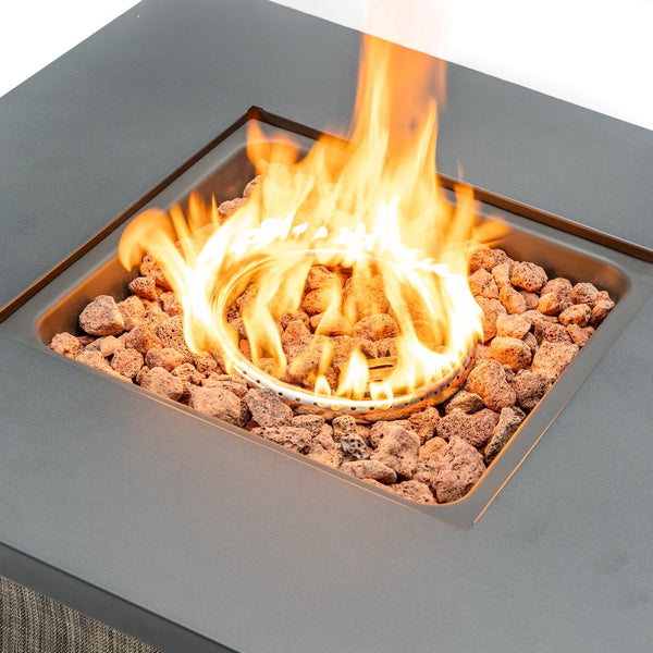 English Elm 28" Propane Gas Fire Pit Table - 50,000 Btu Steel Outdoor Heater For Patio, Garden & Deck Fun! W853P293852