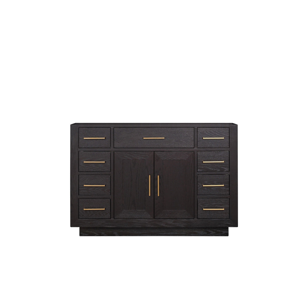 English Elm Black Oak Single-Sink Vanity 48" W X 22" D - Modern Midcentury Design With Soft-Close Hardware B2731P260820