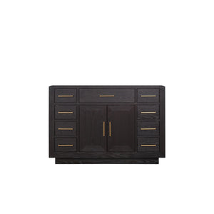 English Elm Black Oak Single-Sink Vanity 48" W X 22" D - Modern Midcentury Design With Soft-Close Hardware B2731P260820