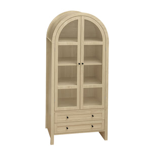 English Elm 70.28" Tall Arched Kitchen Pantry - Stylish Farmhouse Cabinet With Adjustable Shelves For Versatile Storage W688P204443