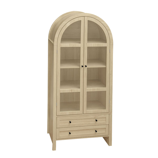 English Elm 70.28" Tall Arched Kitchen Pantry - Stylish Farmhouse Cabinet With Adjustable Shelves For Versatile Storage W688P204443