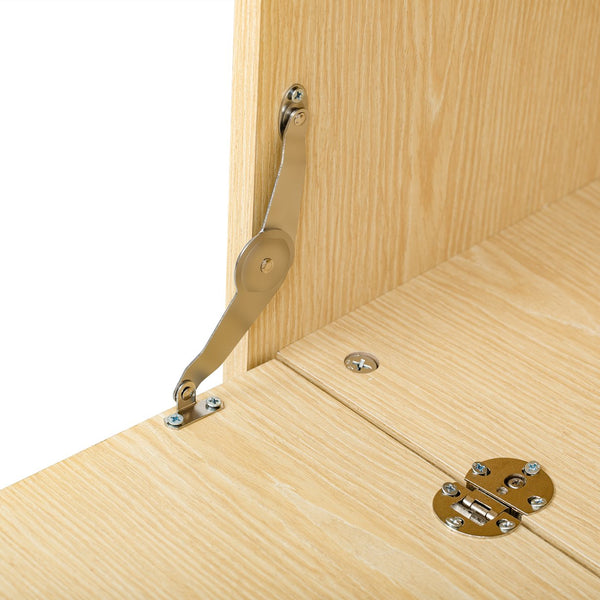 English Elm Modern 2 IN 1 Cat Furniture Litter Box Enclosure with Flip-Down Door, Grooved Entry & Storage Shelf N843P251413N