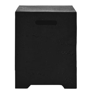 English Elm U_style Outdoor Mgo Propane Tank Cover Table Fluted Stone Finish Patio Side Accent Black N711P410561B
