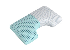 English Elm Bella Curved Cervical Support Pillow with Italian Foam and Phase Change Cooling Cover B337P360169