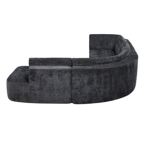 English Elm 119'' Curved L-shaped Sectional with Button Tufting and Pocket Spring Seating N760S0000048E