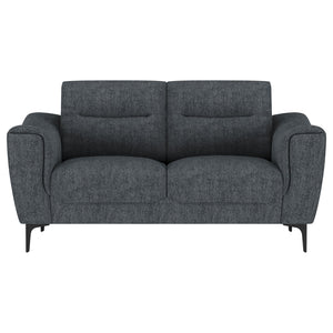 English Elm Oberle Tufted Polyester Loveseat with Pocket Coil Support and Tapered Legs for Small Spaces B062P447944