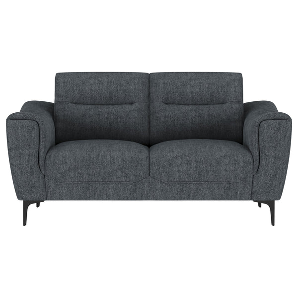English Elm Oberle Tufted Polyester Loveseat with Pocket Coil Support and Tapered Legs for Small Spaces B062P447944