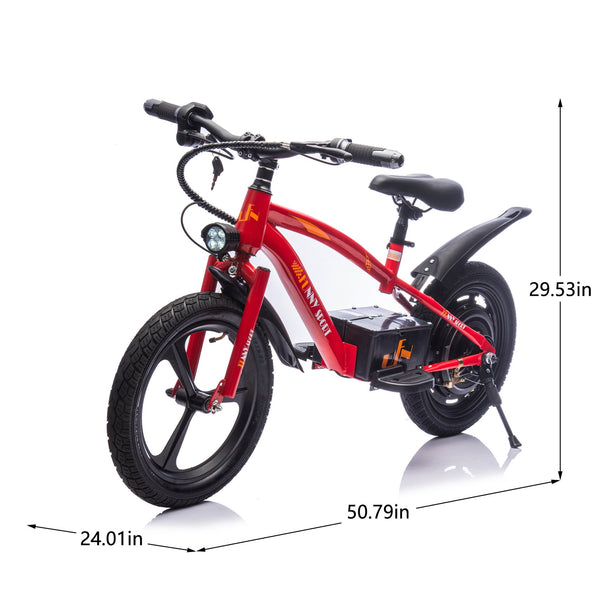 English Elm 24v Kids Electric Dirt Bike 300w Motor 16in Pneumatic Tires Adjustable Seat Ages 5 to 12 Red W1578P335446