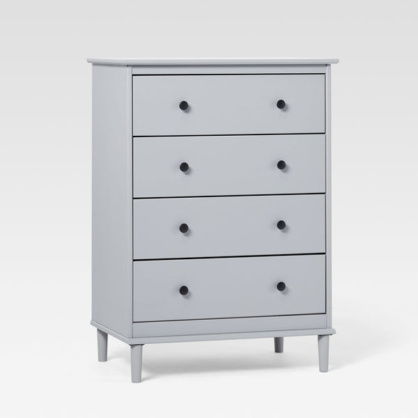 4-Drawer Solid Wood Dresser BR4DDRGY-T Grey BR4DDRGY-T Walker Edison