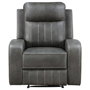 English Elm Forrest Grey Recliner Chair - Luxe Comfort With Modern Design, Plush Support & Easy-Clean Faux Leather B062P354047