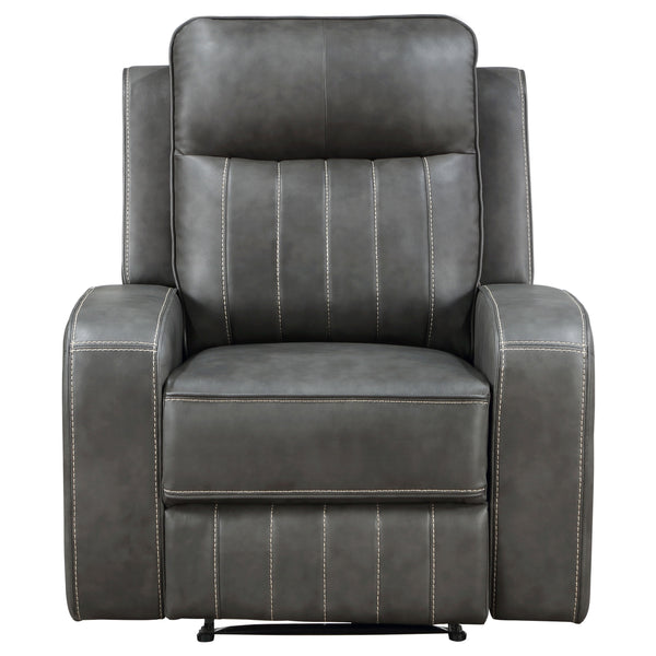 English Elm Forrest Grey Recliner Chair - Luxe Comfort With Modern Design, Plush Support & Easy-Clean Faux Leather B062P354047