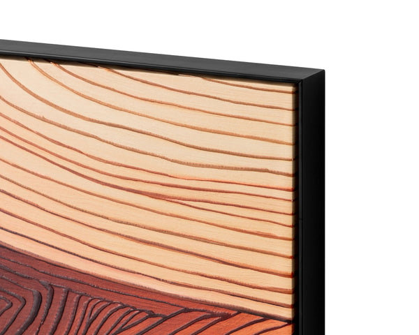 Sunpan CANYON Abstract Wall Art - 48" Modern Decor with Black Floater Frame for Striking Visual Impact I A0420