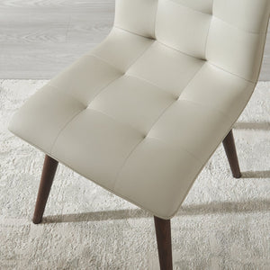 English Elm Dining Chair Set of 2 Mid Century Pu Upholstered Seat with Oak Legs for Any Room W5630P456169