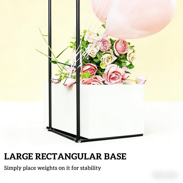 English Elm Outdoor Steel Garden Arch with Weighted Base for Weddings and Climbing Vines T3971P486761