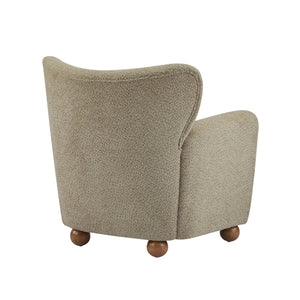 English Elm Christopher Knight Home® - Cozy Wingback Armchair with Plush Bouclé Upholstery, Solid Wood Legs, Timeless Elegant Comfort Light Brown,Teak 32 L x 29.5 W x 26.75 H N776P293322M