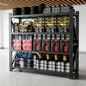 English Elm Heavy Gauge Steel Industrial Shelving Unit 6000 Lb Capacity Warehouse Garage Rack T2398S00004