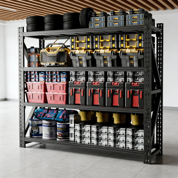 English Elm Heavy Gauge Steel Industrial Shelving Unit 6000 Lb Capacity Warehouse Garage Rack T2398S00004