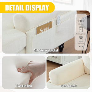 English Elm Modern Chenille Recliner Chaise Lounge Sofa Chair with High-Resilience Foam, Wide Seat, 550lb Capacity Beige W395P371331