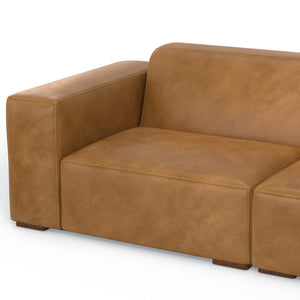English Elm Rex Handcrafted Right Sectional Sofa with Ottoman — Eco-Friendly Performance Fabric, Durable Comfort Brown B136P199271