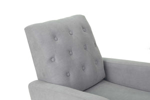 English Elm Classic Rocker Chair Diamond Button Tufted Fully Upholstered Rocking Seat with Plush Comfort and Stylish Exposed Legs Espresso,Steel Gray 30 L x 29 W x 20 H B011P375974