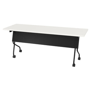 OSP Home Furnishings 6' Flip Top Nesting Training Table with Laminate Surface and Locking Casters White 84226BW