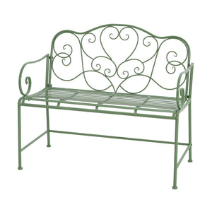 English Elm Christopher Knight Home® - Sunnydaze Iron Garden Bench with 41" Spacious Seating for Two, Timeless Elegant Outdoor Seating Design Matte Green N775P206861G