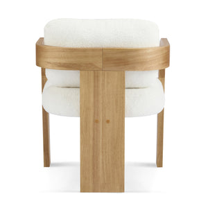 English Elm Christopher Knight Home® - 2-Pack Dining Chairs with Pillow Back and Curved Arms, Foam Seat Comfort, Sturdy Rubber Wood Frame White+Natural N779P298399C